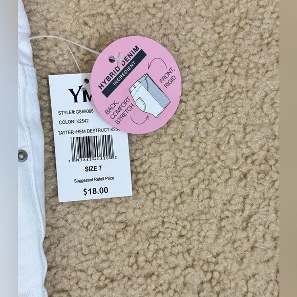 NWT Yumi White Denim High Waisted Destructed Shorts Girls Sz 7 - Picture 6 of 6
